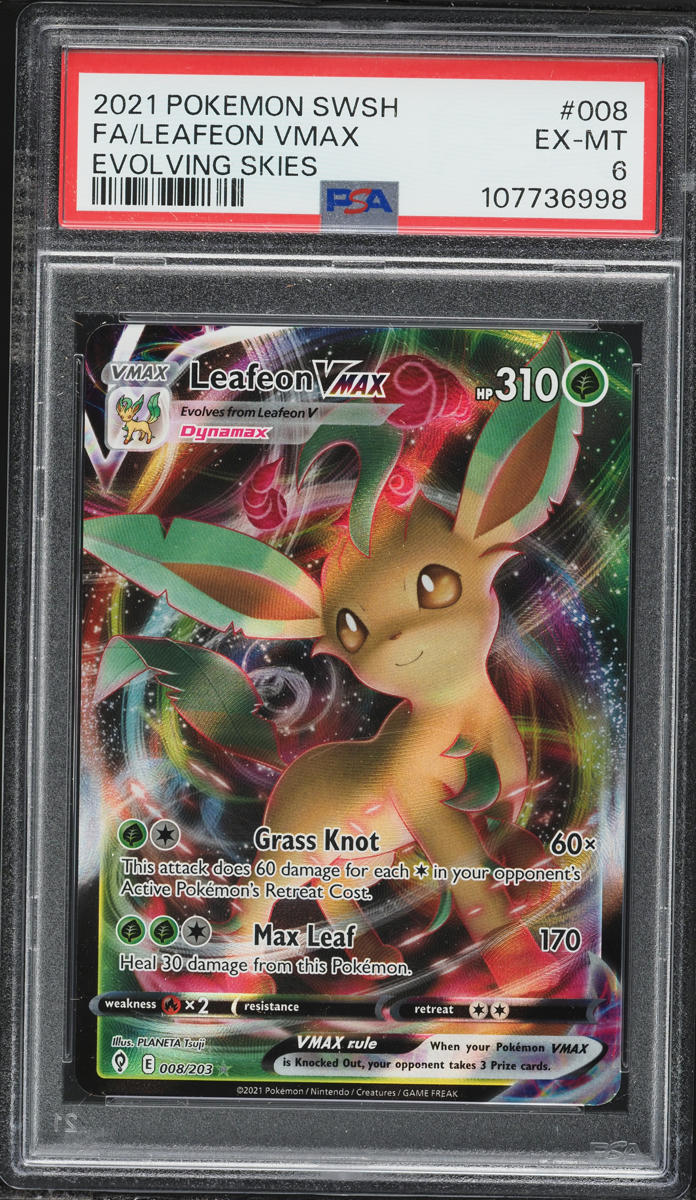 leafeon pokemon card vmax 205/203 - ACE 10 - Evolving Skies - Special Art Rare Colorless Grass Knot (60×) This attack does 60 damage for each Colorless in your opponents Active Pokémons Retreat Cost Leafeon Vmax : r/IsMyPokemonCardFake