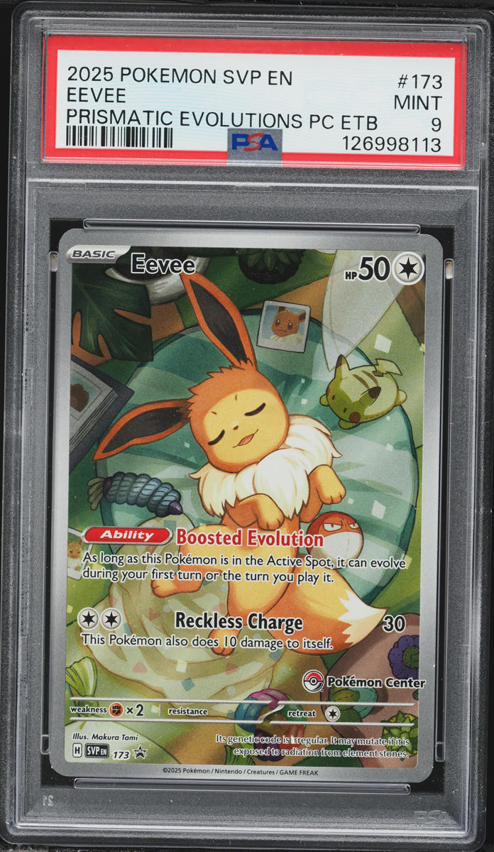 2025 Pokemon SV 151 Promo Prismatic Evolutions Center ETB Full Art Eevee #173 PSA 9 MINT