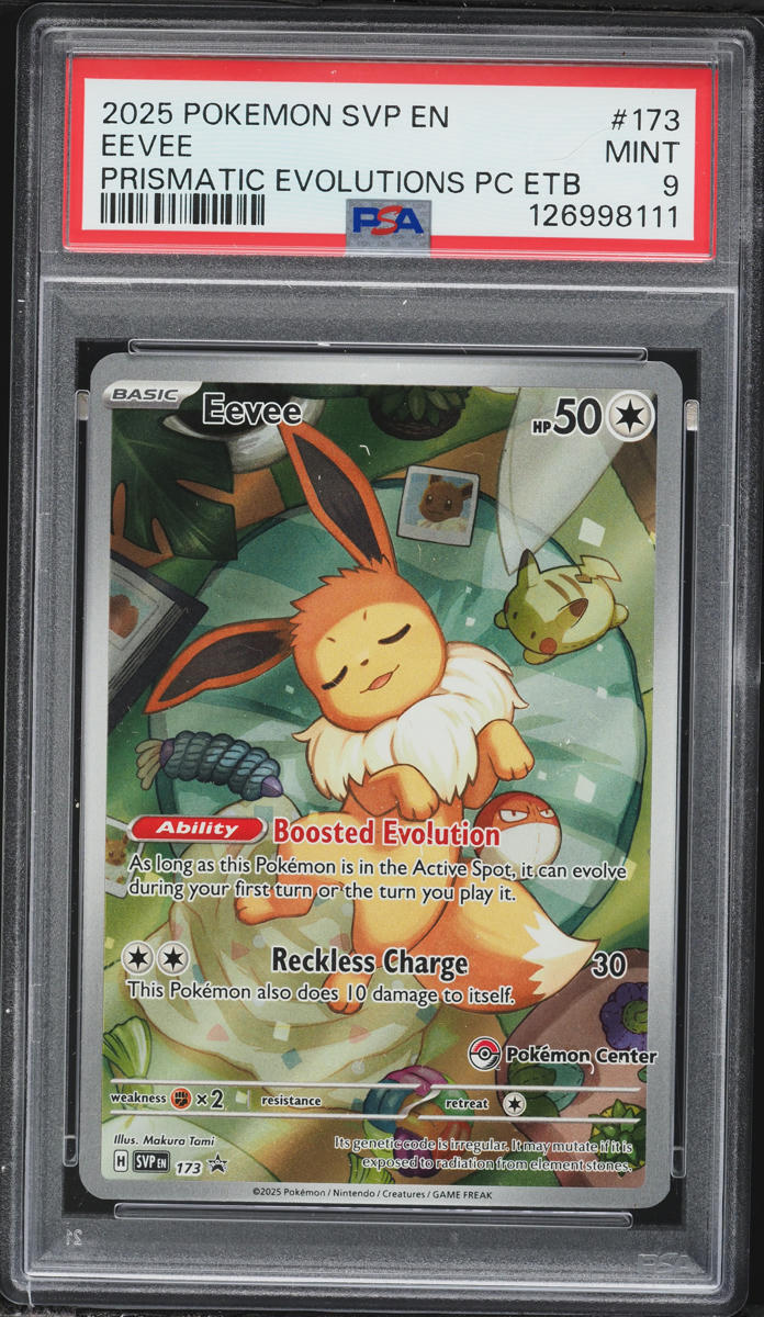 2025 Pokemon SV 151 Promo Prismatic Evolutions Center ETB Full Art Eevee #173 PSA 9 MINT