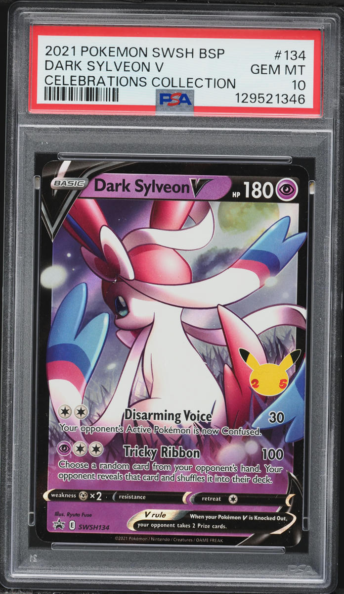 2021 Pokemon SWSH Promo Celebrations Full Art Dark Sylveon V #SWSH134 PSA 10 GEM MINT
