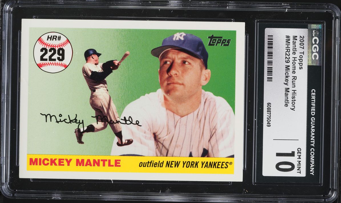 2007 Topps Mantle Home Run History Mickey Mantle #MHR229 CGC 10 GEM MINT