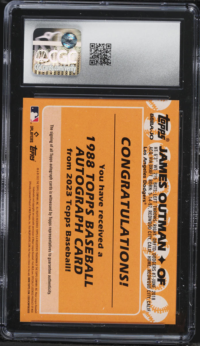 2023 Topps '88 James Outman ROOKIE AUTO #88BA-JO CGC 10 GEM MINT