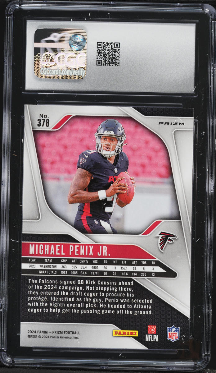 2024 Panini Prizm Orange Ice Michael Penix Jr. ROOKIE #378 CGC 10 GEM MINT