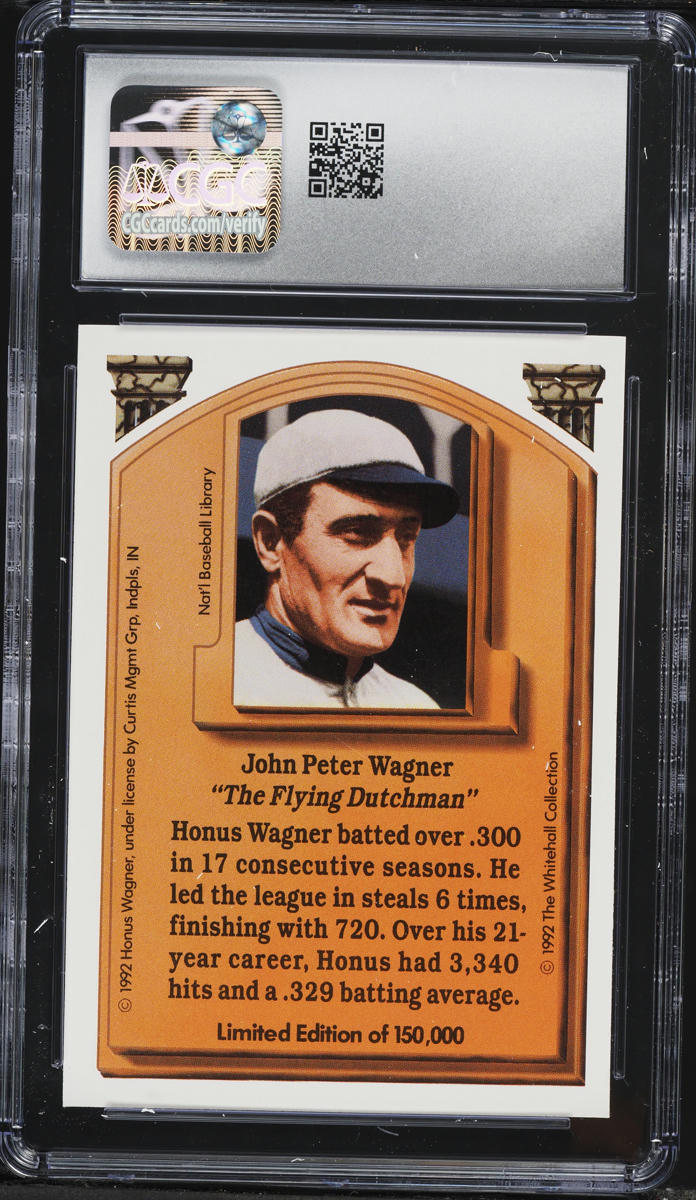 1992 Whitehall Collection Hologram Honus Wagner CGC 10 GEM MINT