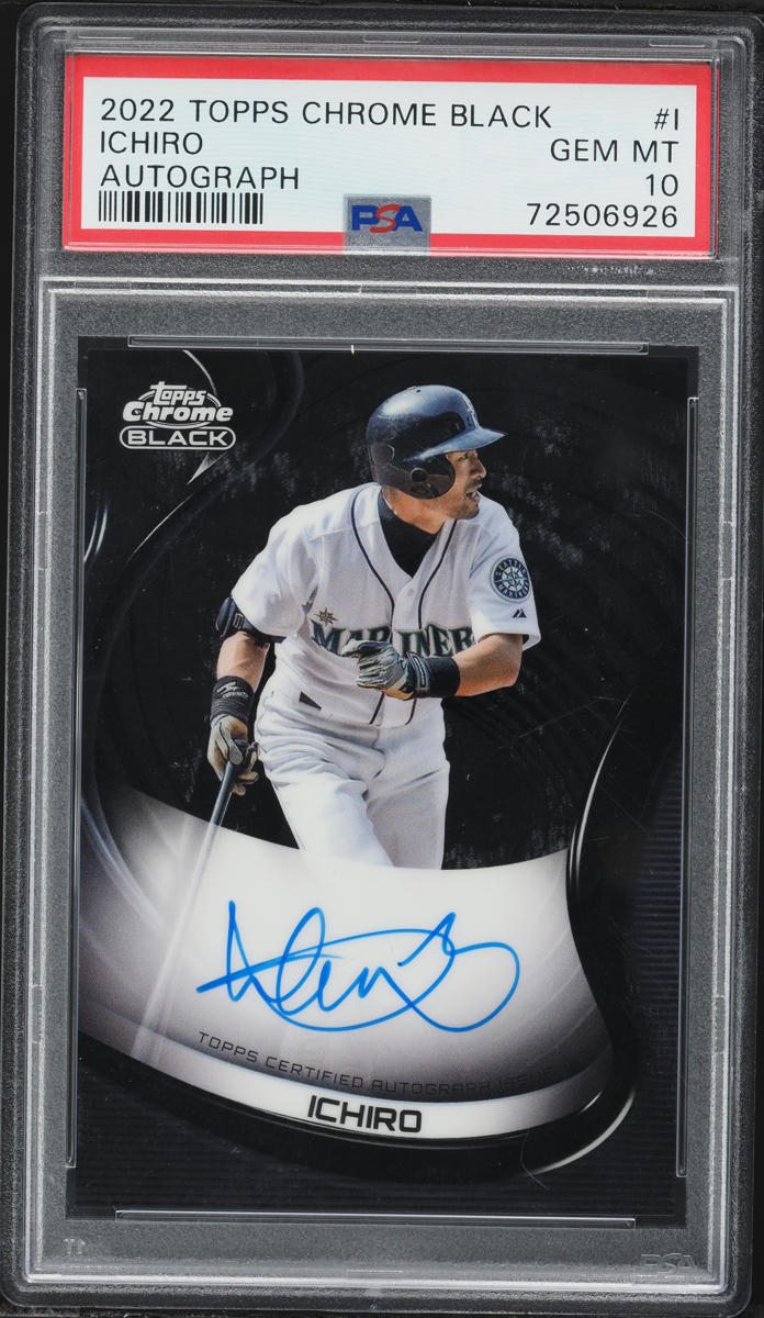 2022 Topps Chrome Black Ichiro AUTO #I PSA 10 GEM MINT on Fanatics