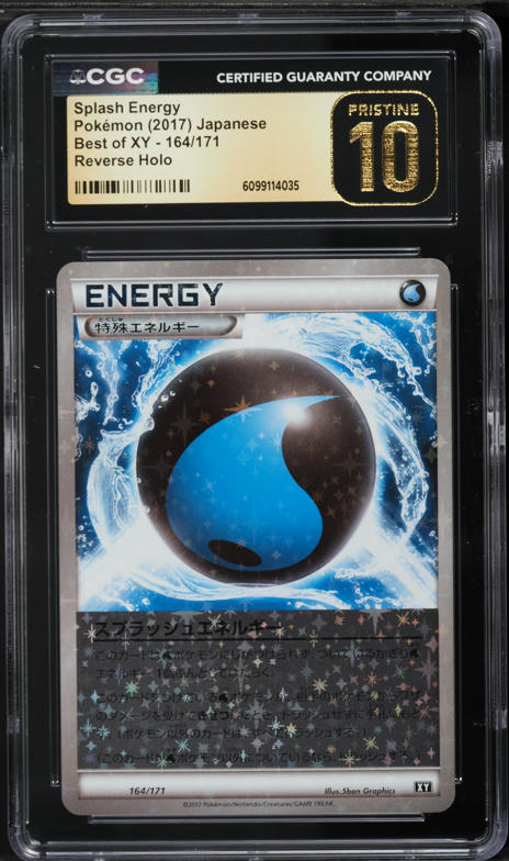 2017 Pokemon Japanese Best of XY Reverse Holo Splash Energy #164 CGC 10 PRISTINE