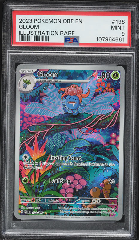 2023 Pokemon Scarlet & Violet Obsidian Flames IR Gloom #198 PSA 9 MINT