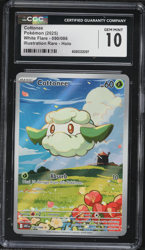 cottonee pokemon card value 2025 Pre En-prismatic Evolutions 007 Poke Ball Reverse Holo PSA 8 Graded Evolves from null Grass Triple Spin (10x) Flip 3 coins Cottonee - Unbroken Bonds Pokmon