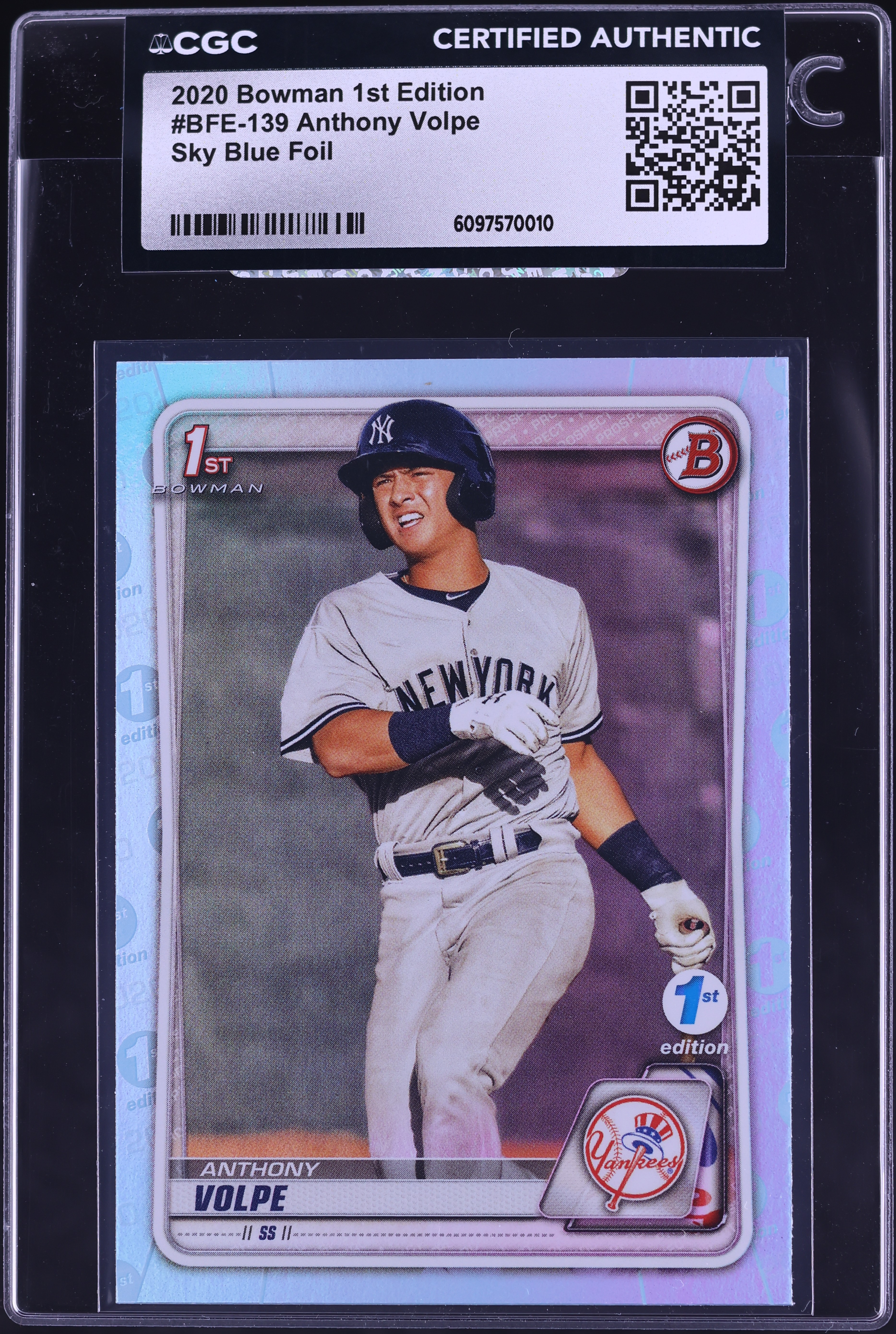 2020 Bowman 1st Edition Sky Blue Foil Anthony Volpe PROSPECT 2020 Bowman 1st Edition Sky Blue Foil Anthony Volpe PROSPECT