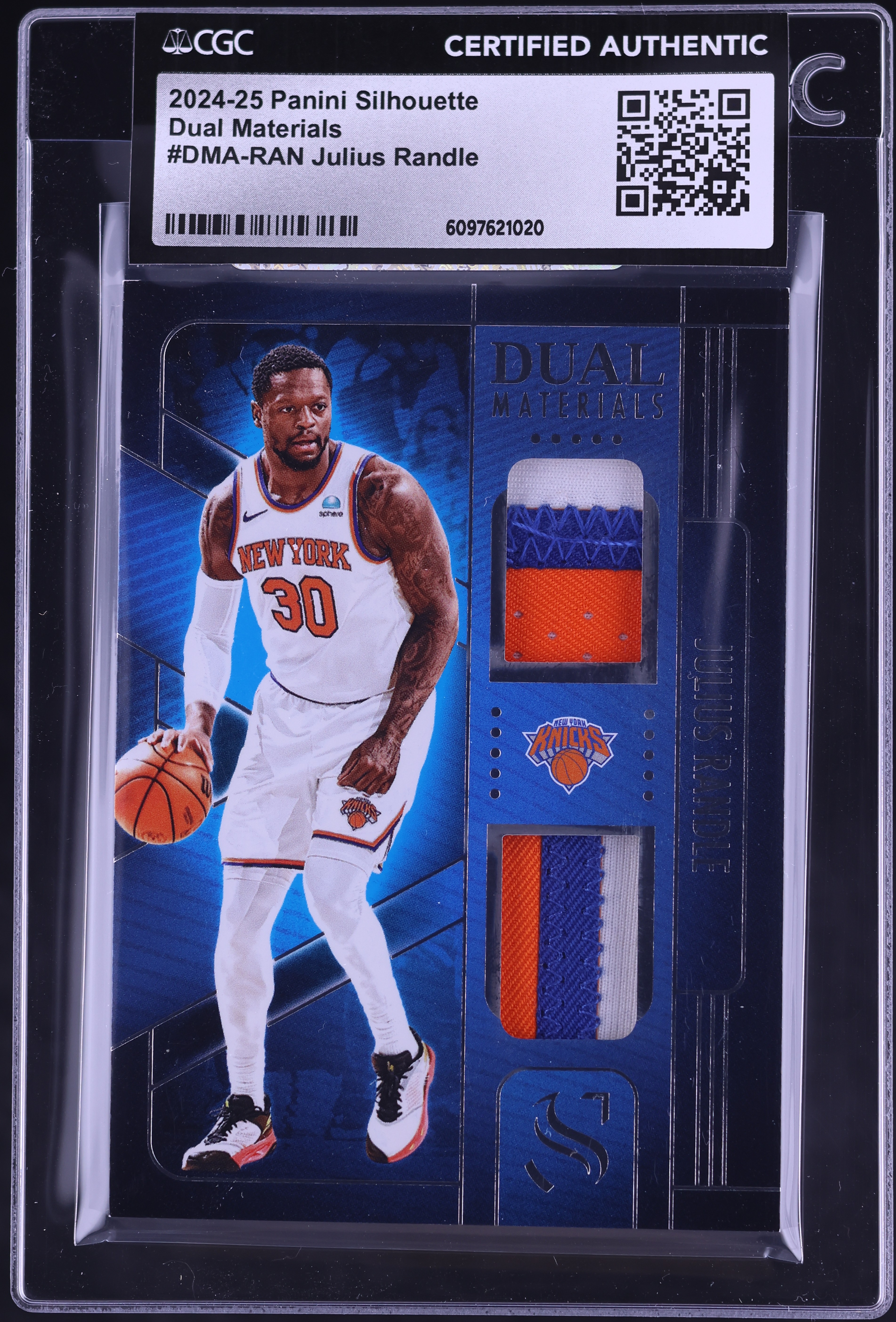 2024 Panini Silhouette Dual Julius Randle PATCH #DMA-RAN CGC AUTH 