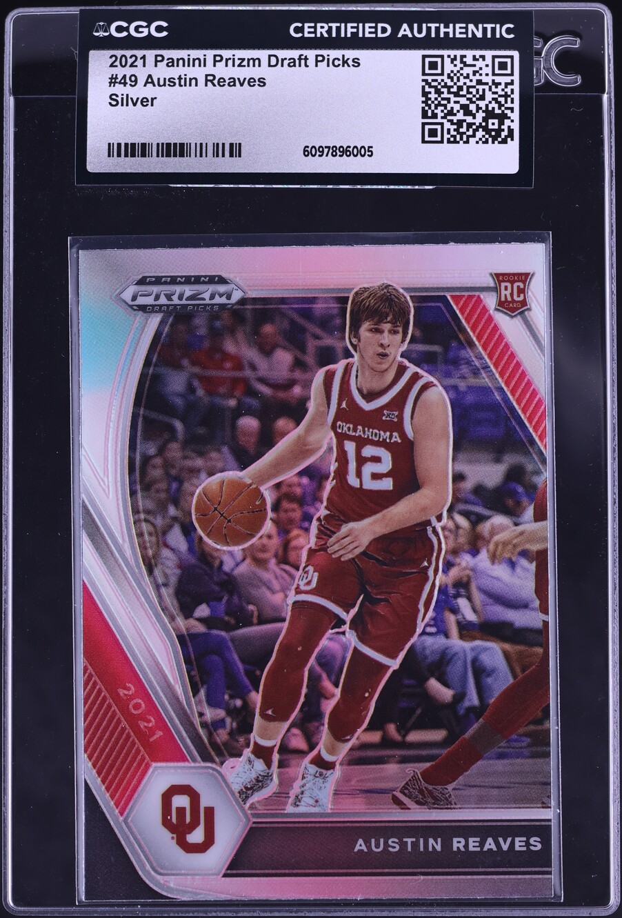 2021 Panini Prizm Draft Picks Silver Austin Reaves ROOKIE #49 CGC AUTH