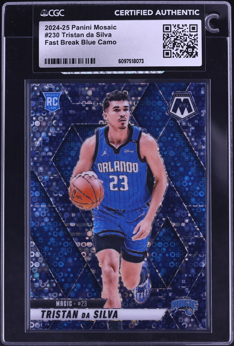2024 Panini Mosaic Basketball Fast Break Blue Camo Tristan da Silva #230 CGC AUTH