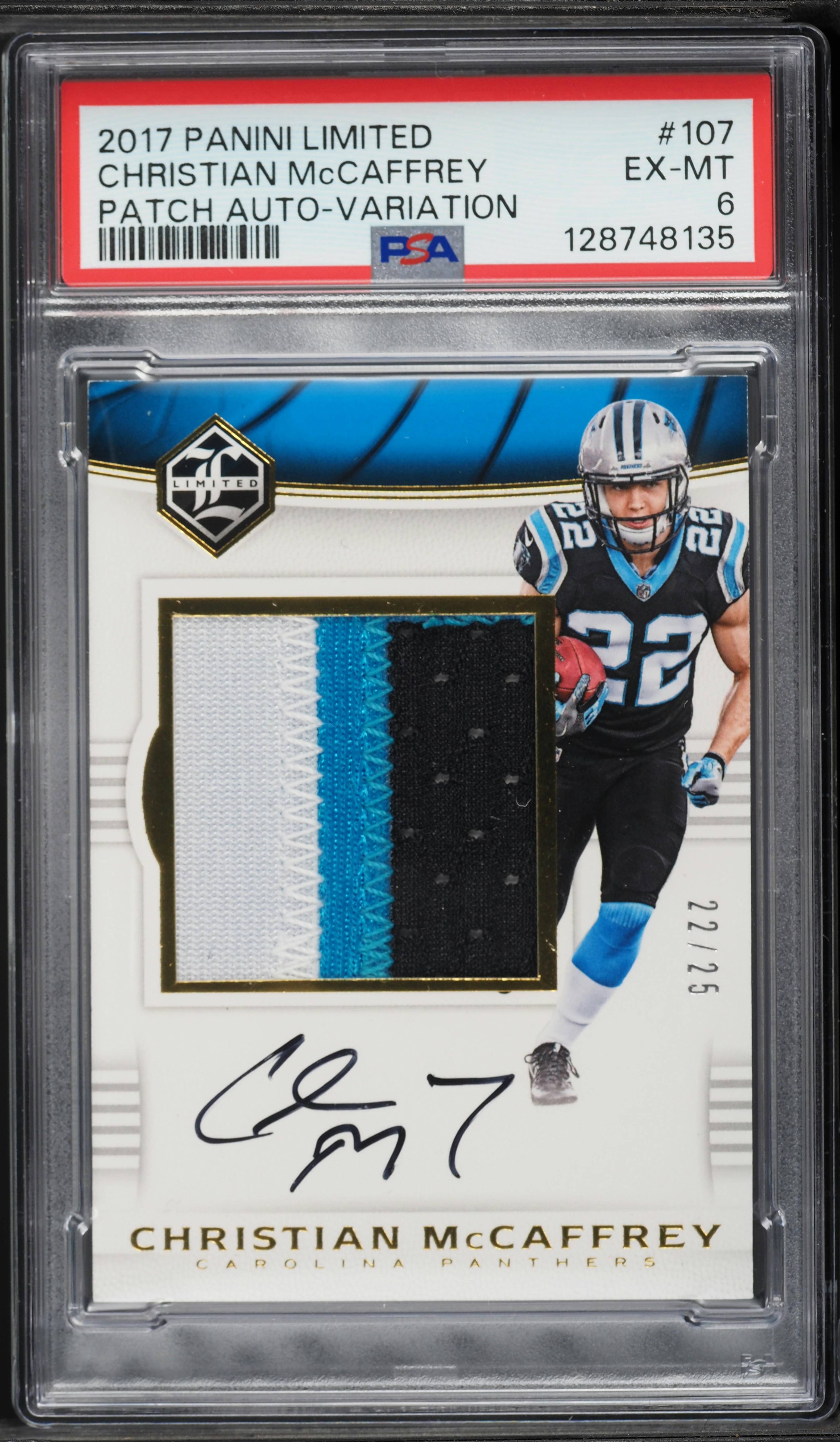 2017 Panini Limited Variation Christian McCaffrey ROOKIE PATCH