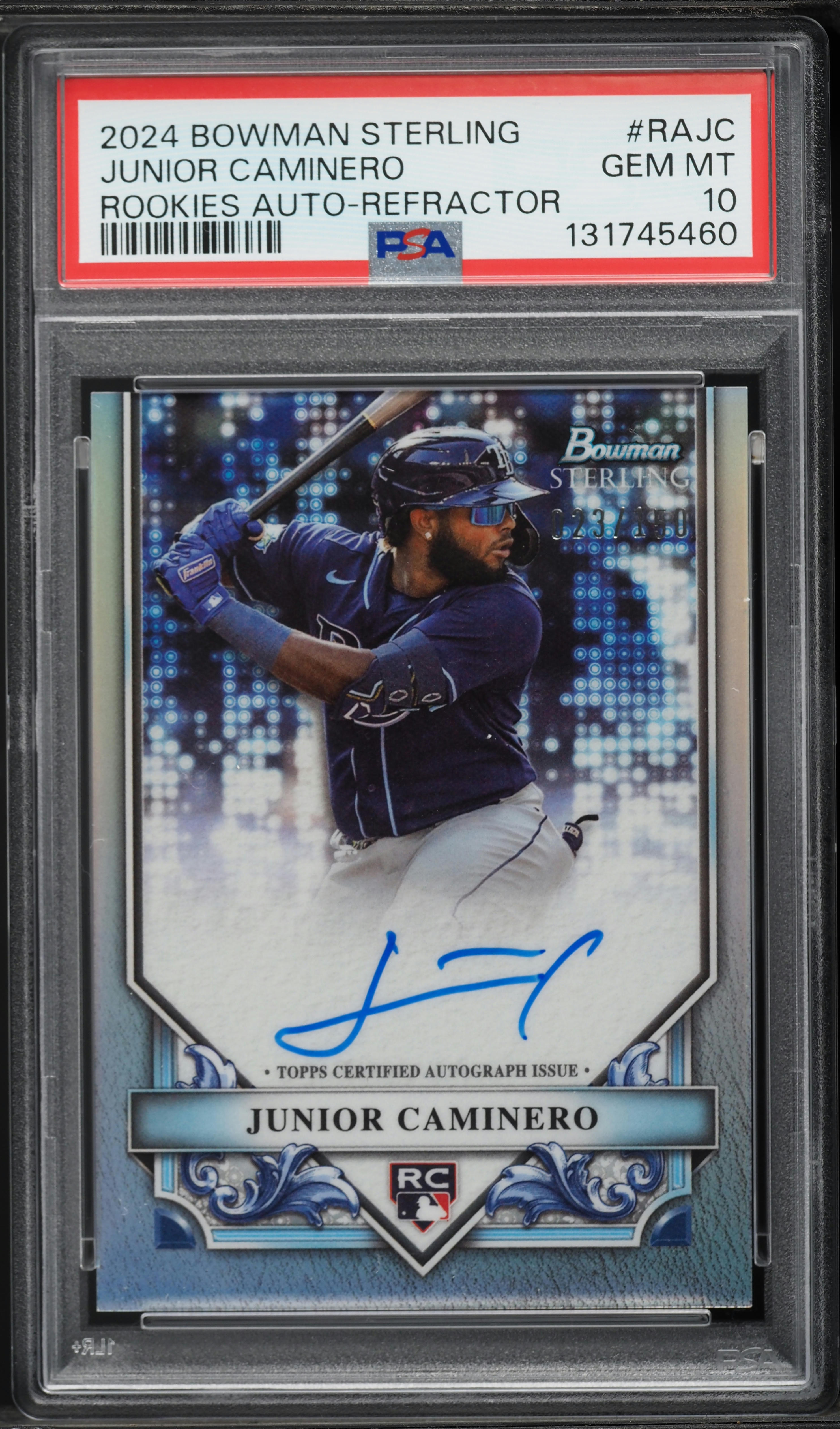 2024 Bowman Sterling Refractor Junior Caminero ROOKIE AUTO /150 