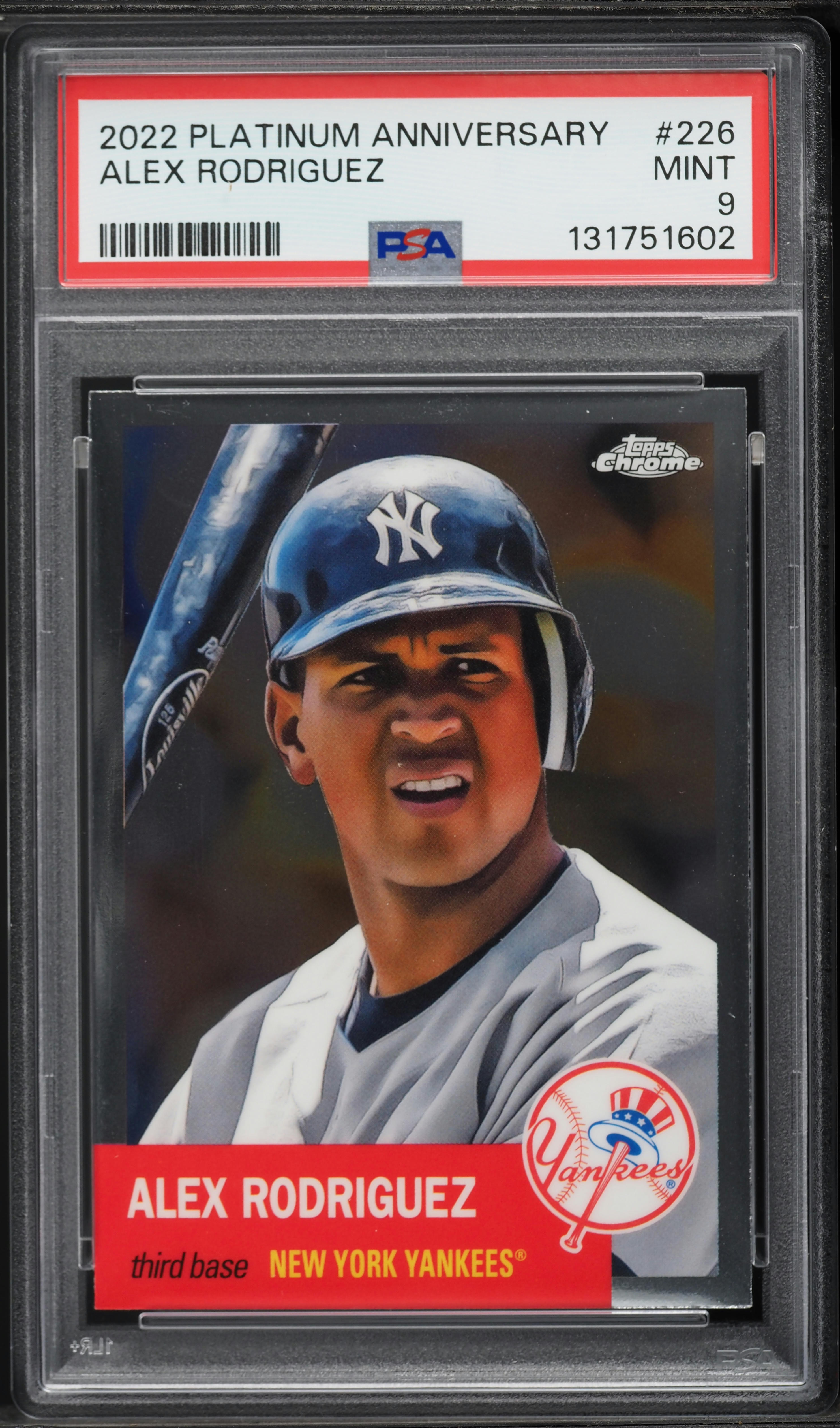 2022 Topps Chrome Platinum Anniversary Alex Rodriguez #226 PSA 9