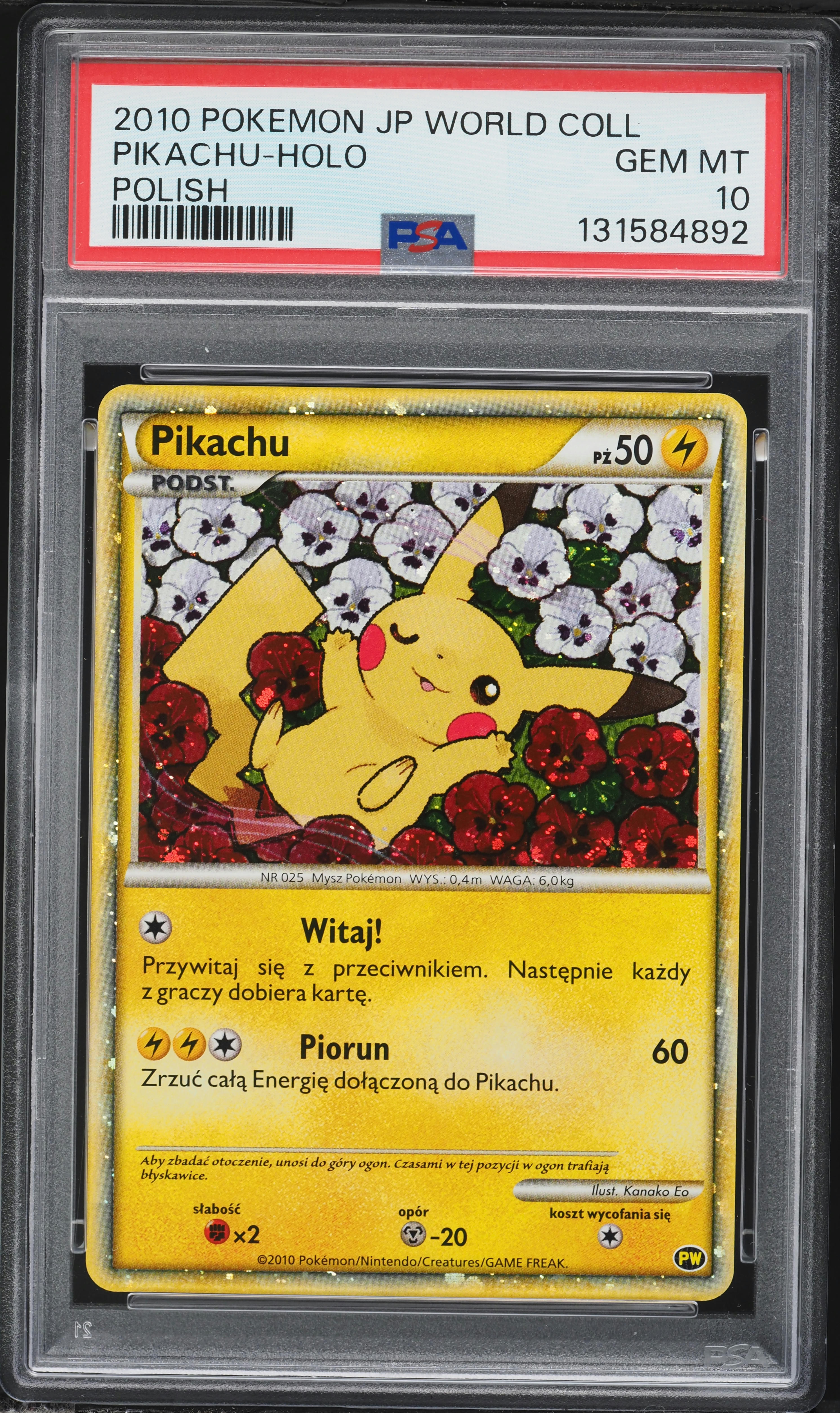 2010 Pokemon Polish World Collection Holo Pikachu PSA 10 GEM MINT