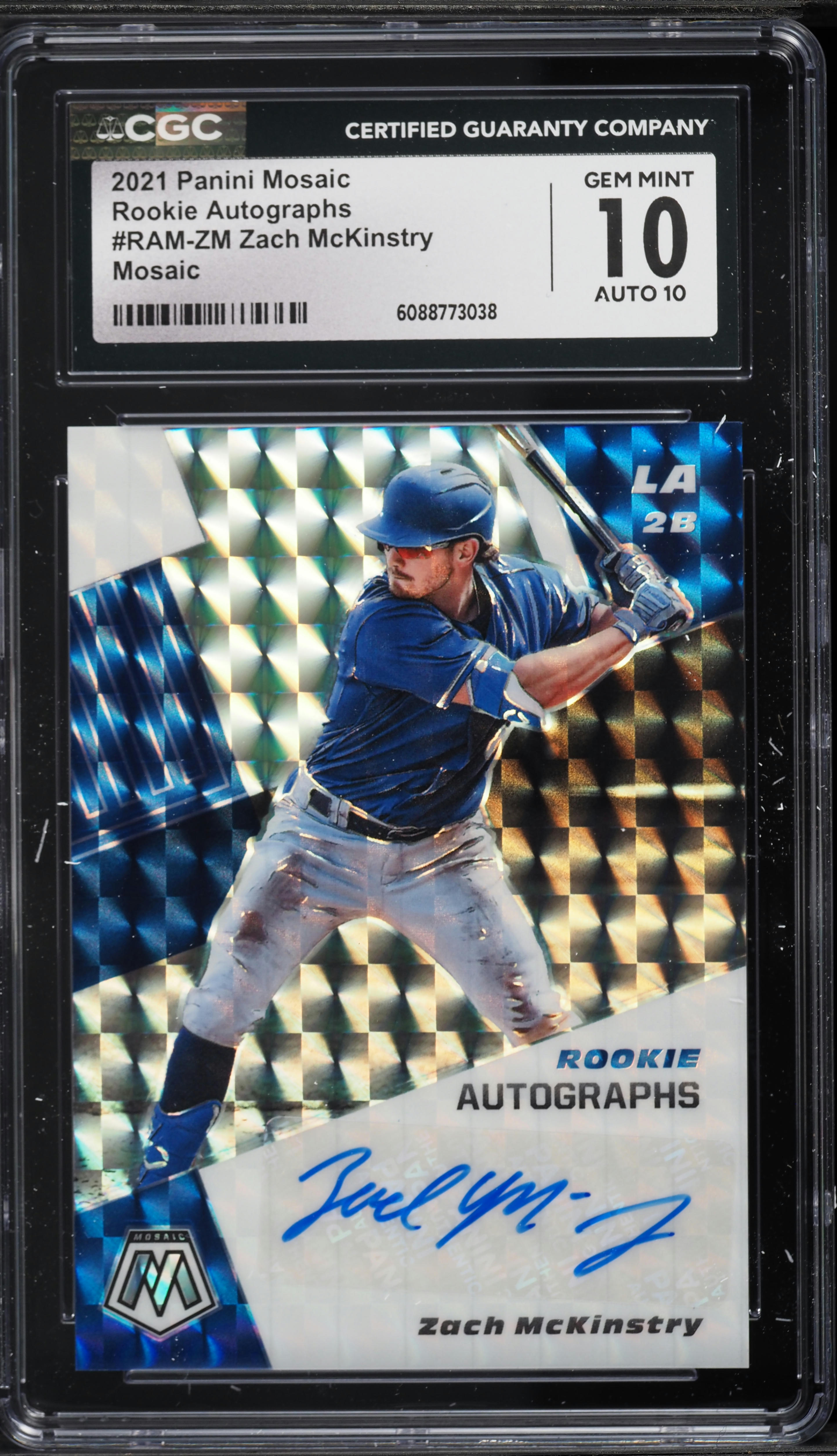 2021 Panini Mosaic Zach McKinstry ROOKIE AUTO #RAM-ZM CGC 10 GEM