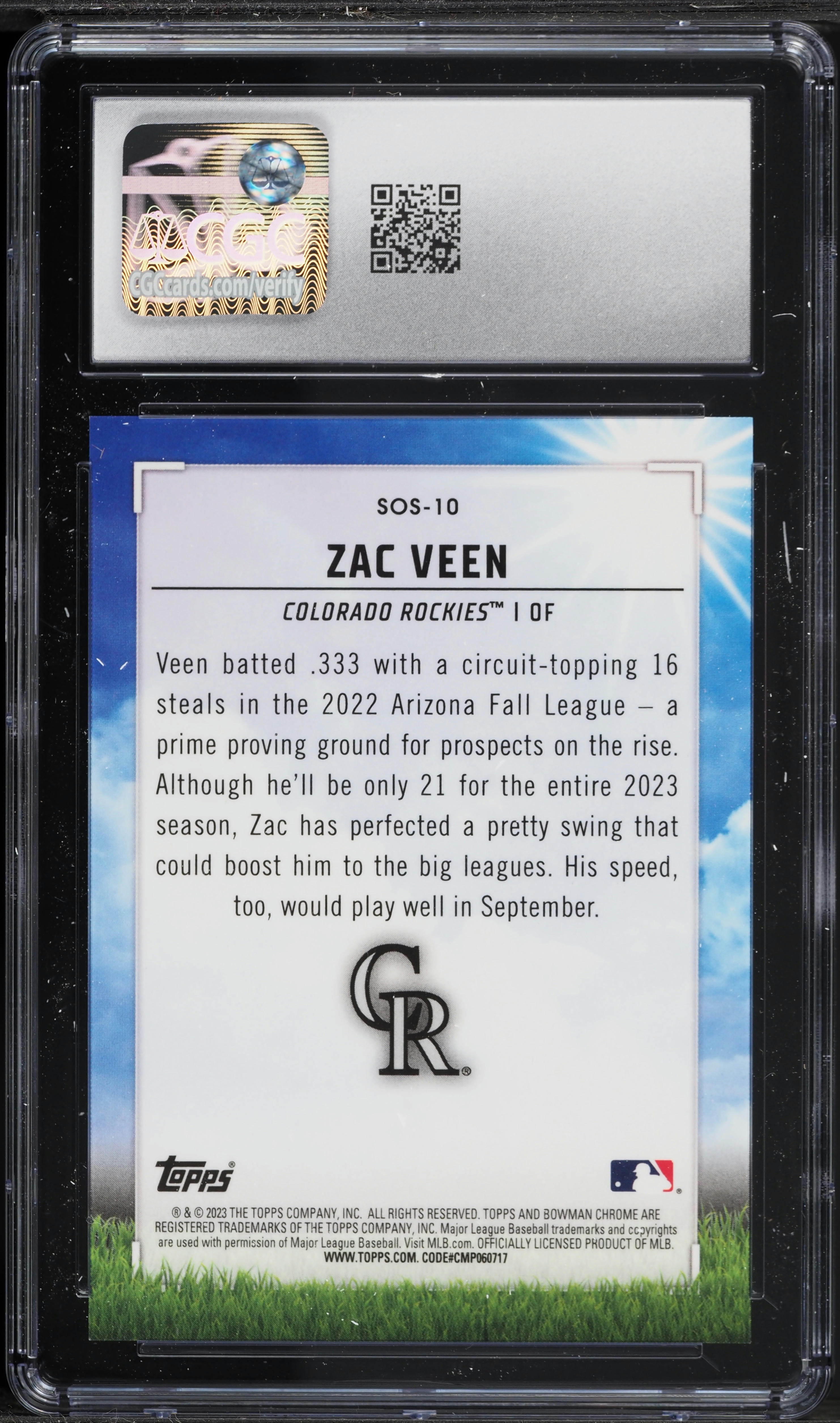 2023 Bowman Sights On September Atomic Refractor Zac Veen ROOKIE
