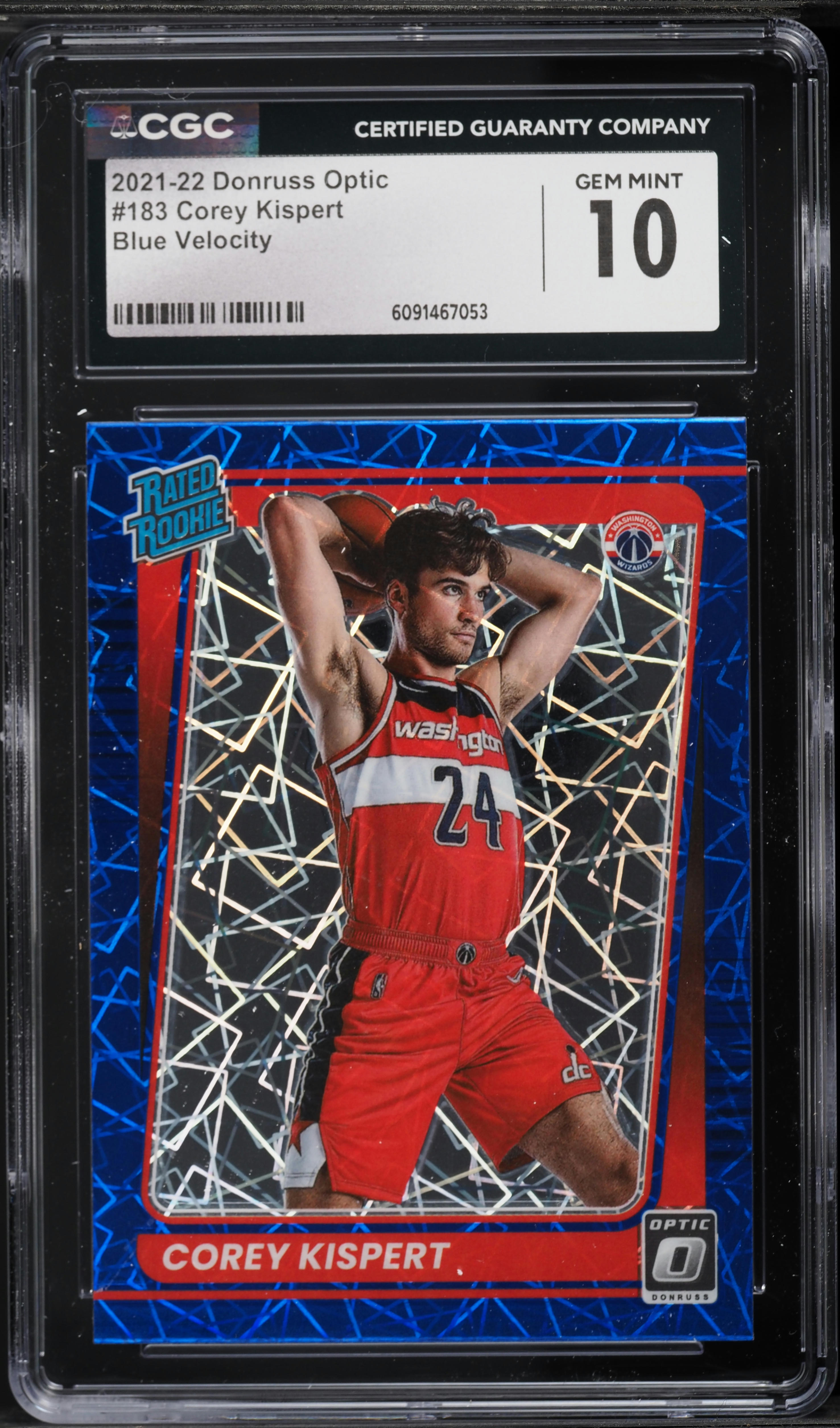 2021 Donruss Optic Blue Velocity Corey Kispert ROOKIE #183 CGC 10
