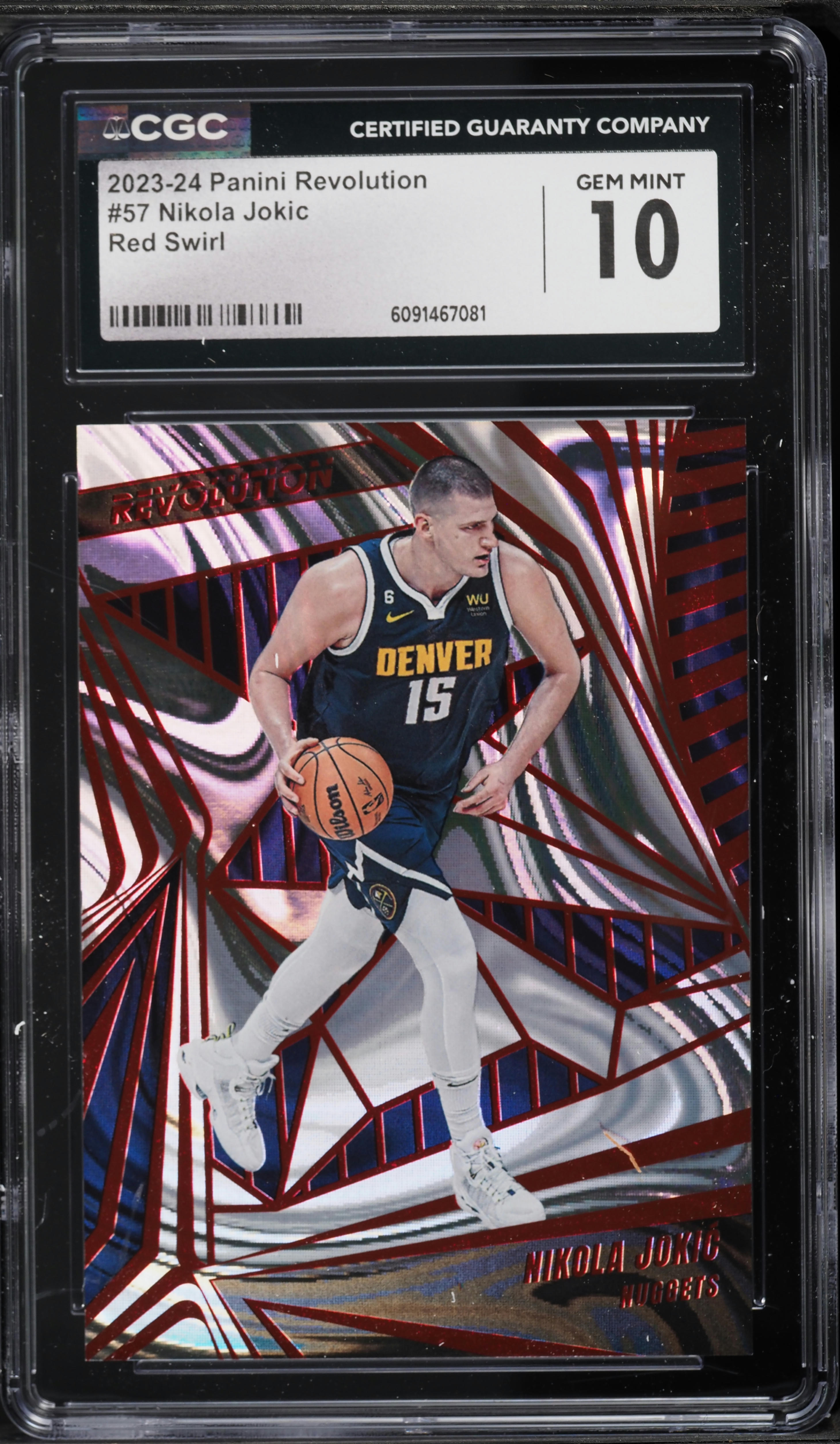 2023 Panini Revolution Red Swirl Nikola Jokic /199 #57 CGC 10 GEM