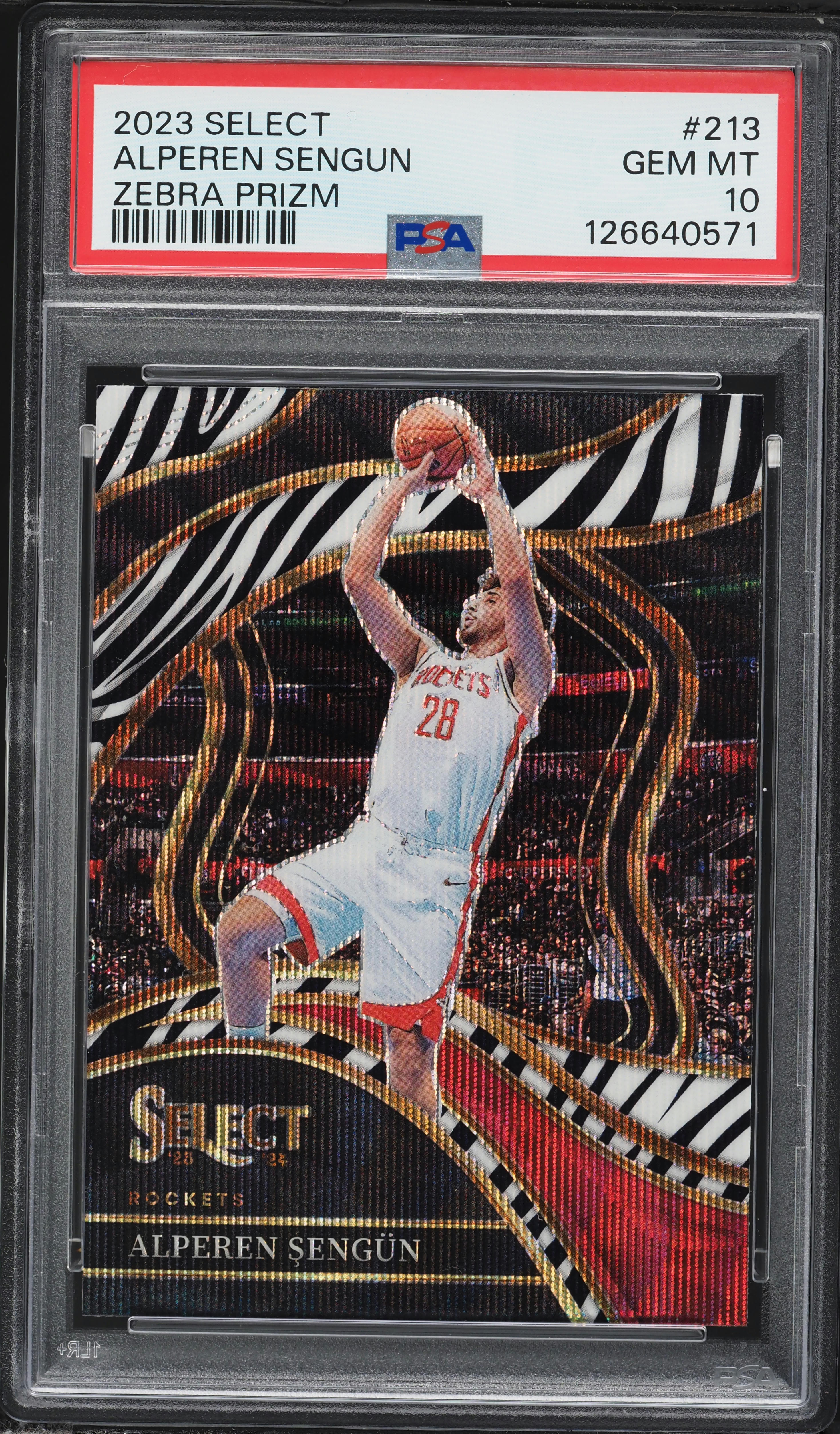 2023 Select Courtside Zebra Prizm Alperen Sengun #213 PSA 10 GEM
