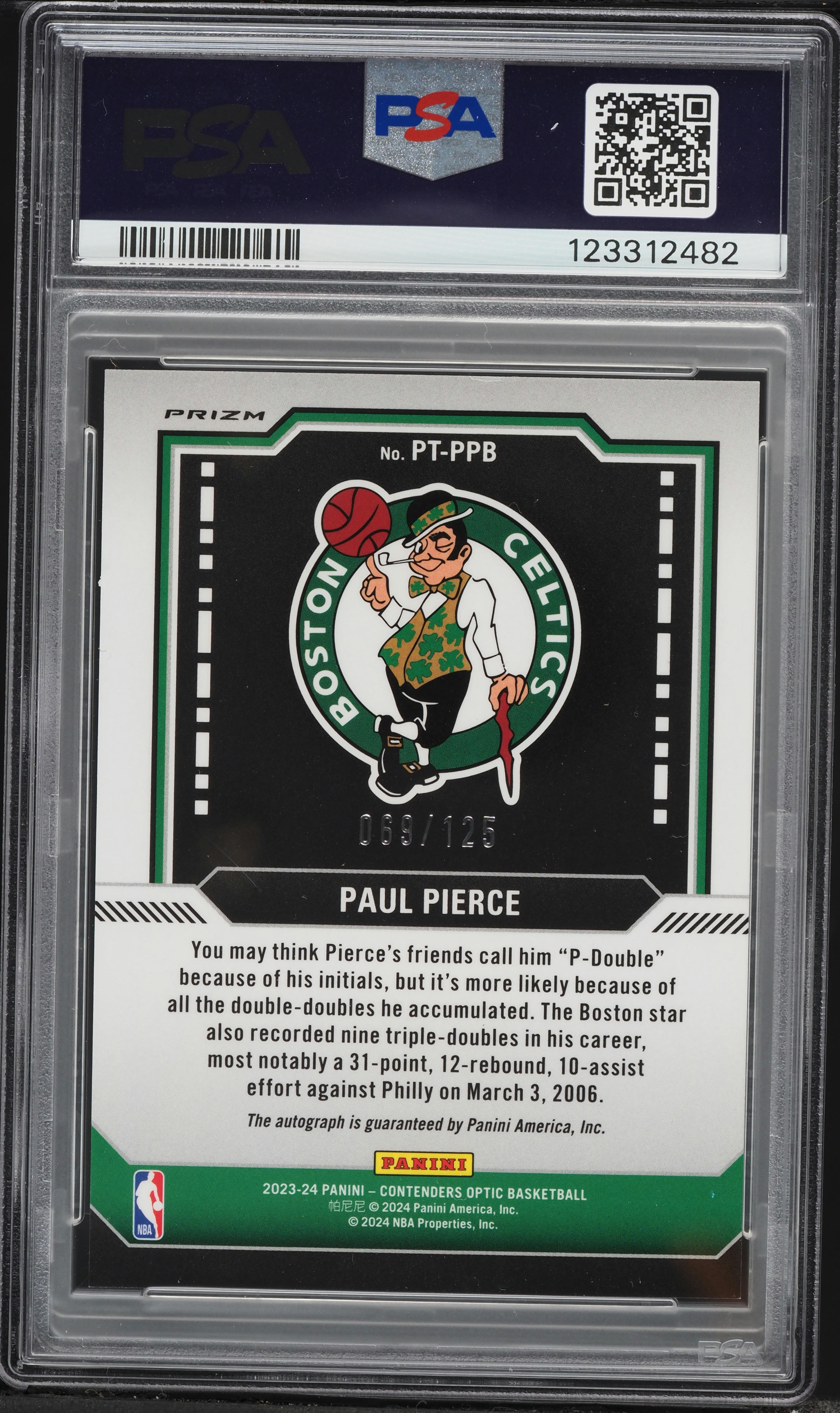 2023 Panini Contenders Optic Punched Ticket Paul Pierce AUTO DNA