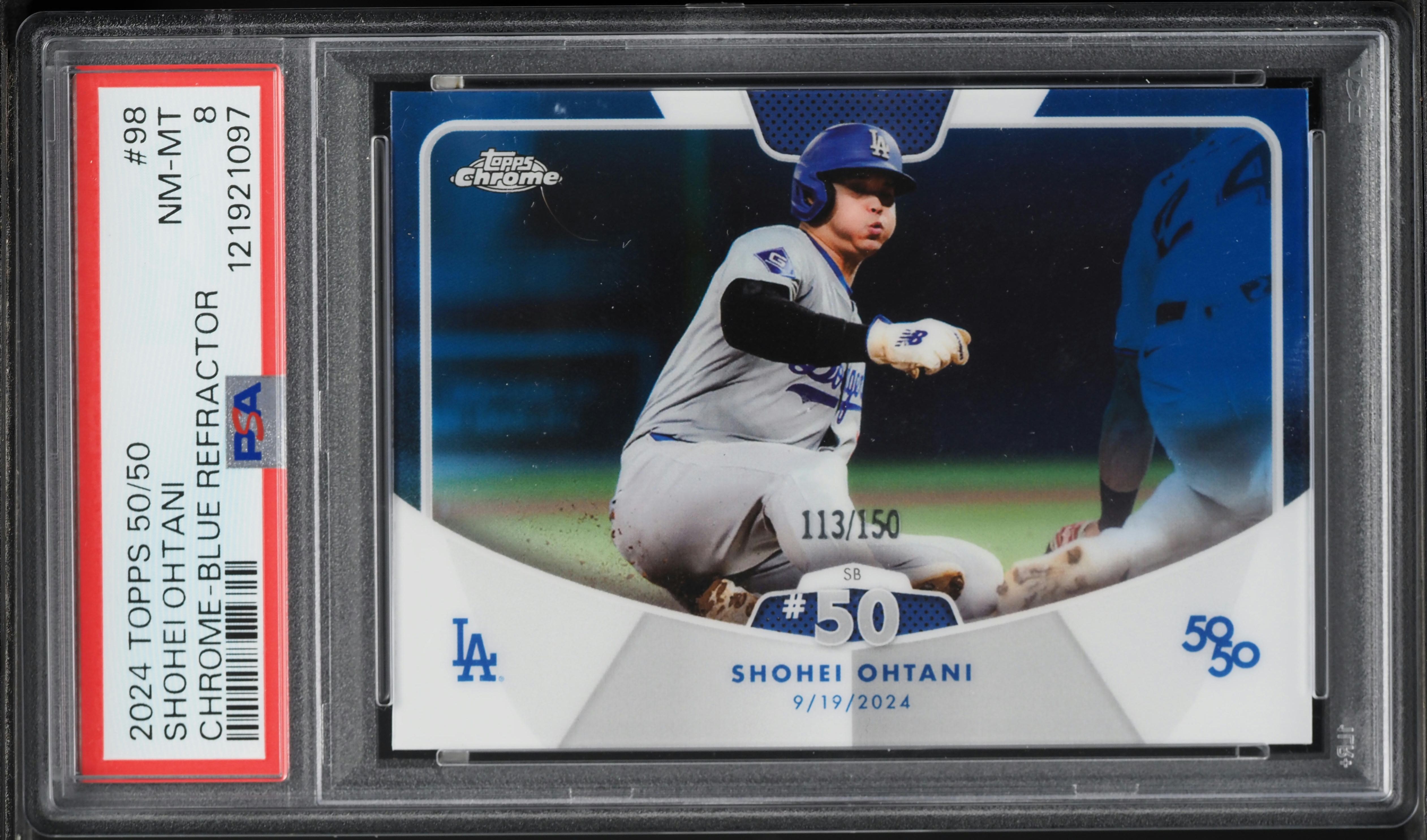 2024 Topps Chrome 50/50 Blue Refractor Shohei Ohtani /150 #98 PSA