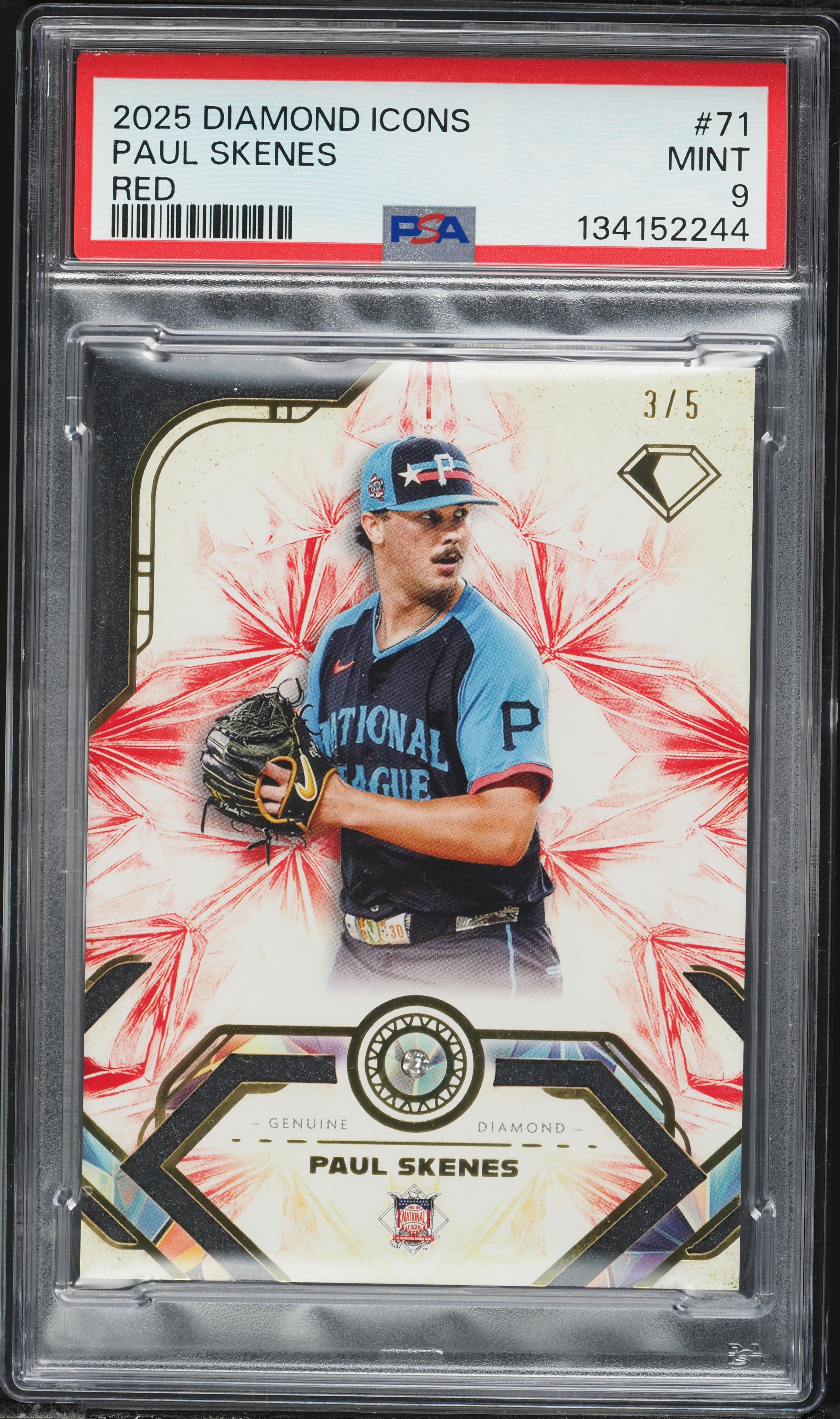 2025 Topps Diamond Icons Red Paul Skenes /5 #71 PSA 9 MINT on