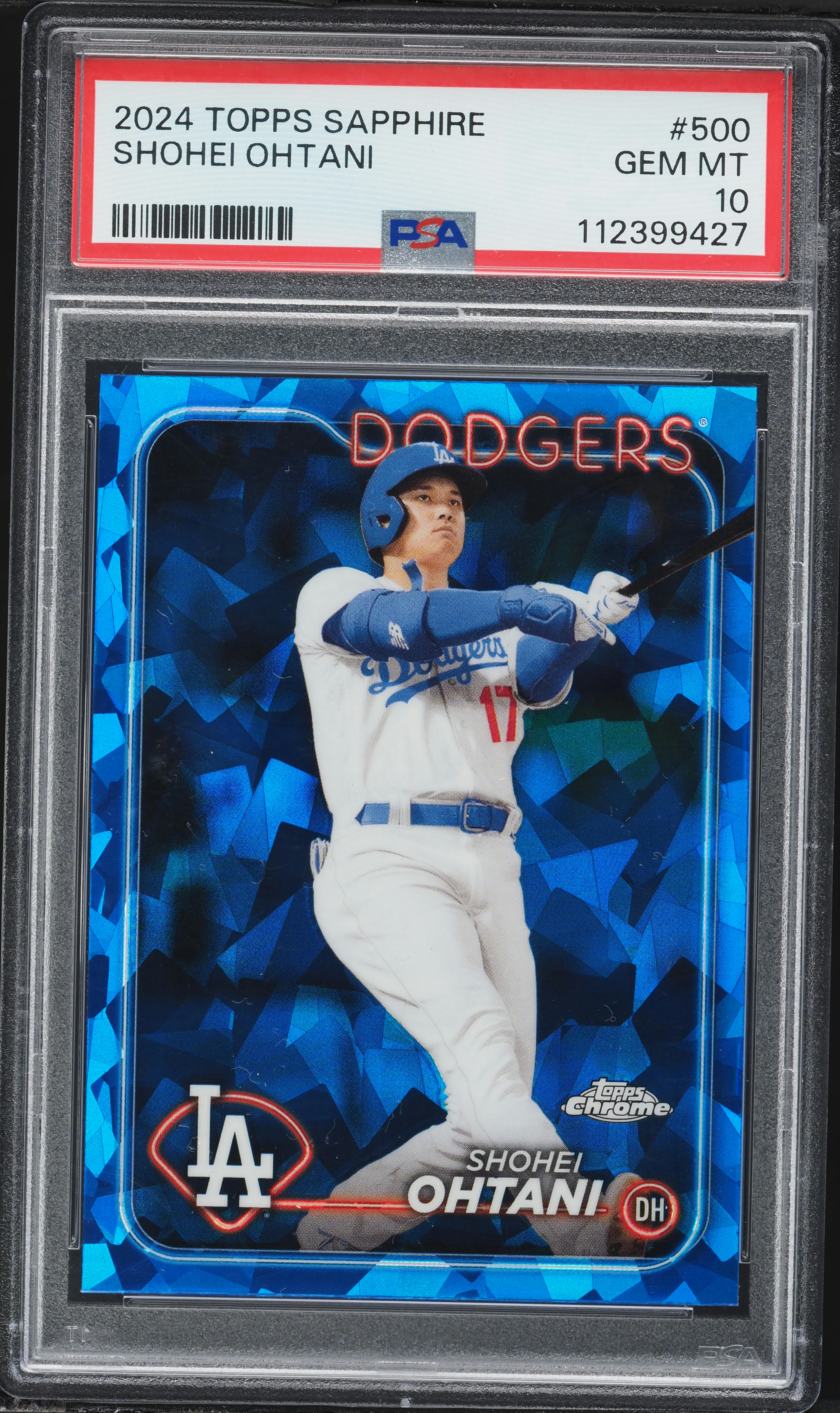 2024 Topps Chrome Sapphire Shohei Ohtani #500 PSA 10 GEM MINT on