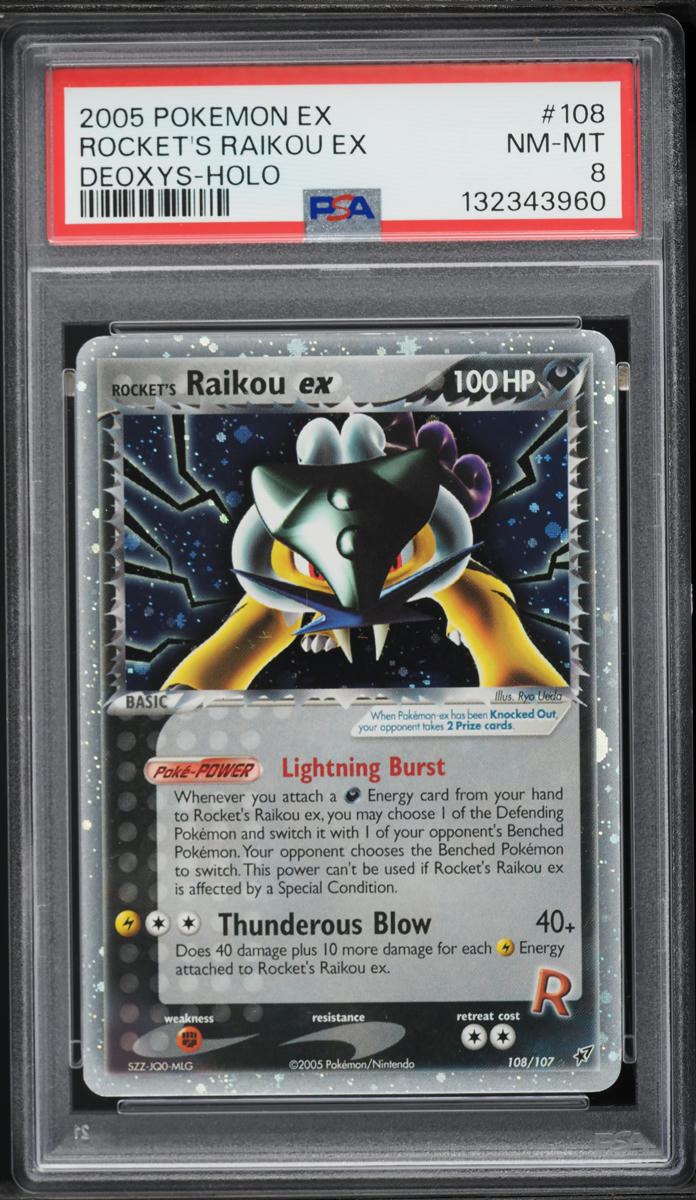 2005 Pokemon EX Deoxys Holo Rocket's Raikou ex #108 PSA 8 NM-MT