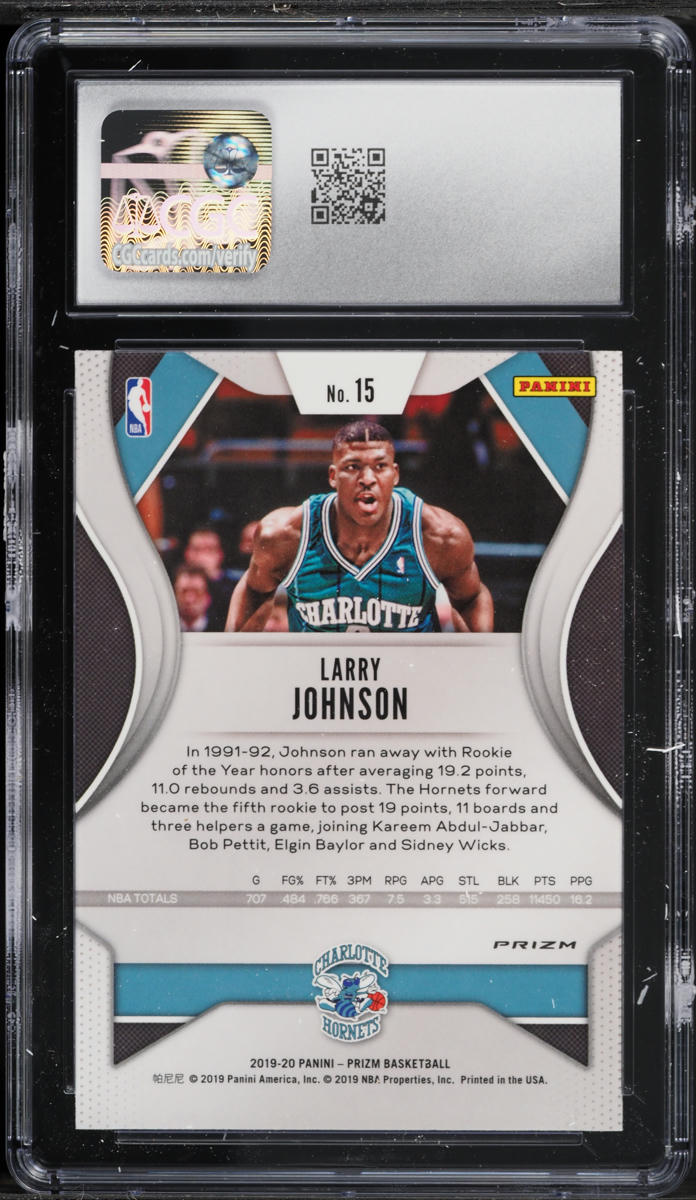 2019 Panini Prizm Pink Ice Larry Johnson #15 CGC 10 GEM MINT