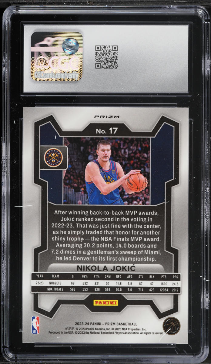 2023 Panini Prizm Red White & Blue Nikola Jokic #17 CGC 10 GEM