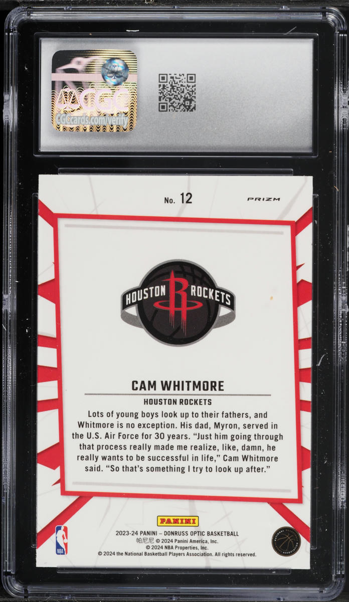 2023 Donruss Optic My House Purple Cam Whitmore ROOKIE #12 CGC 10 GEM MINT