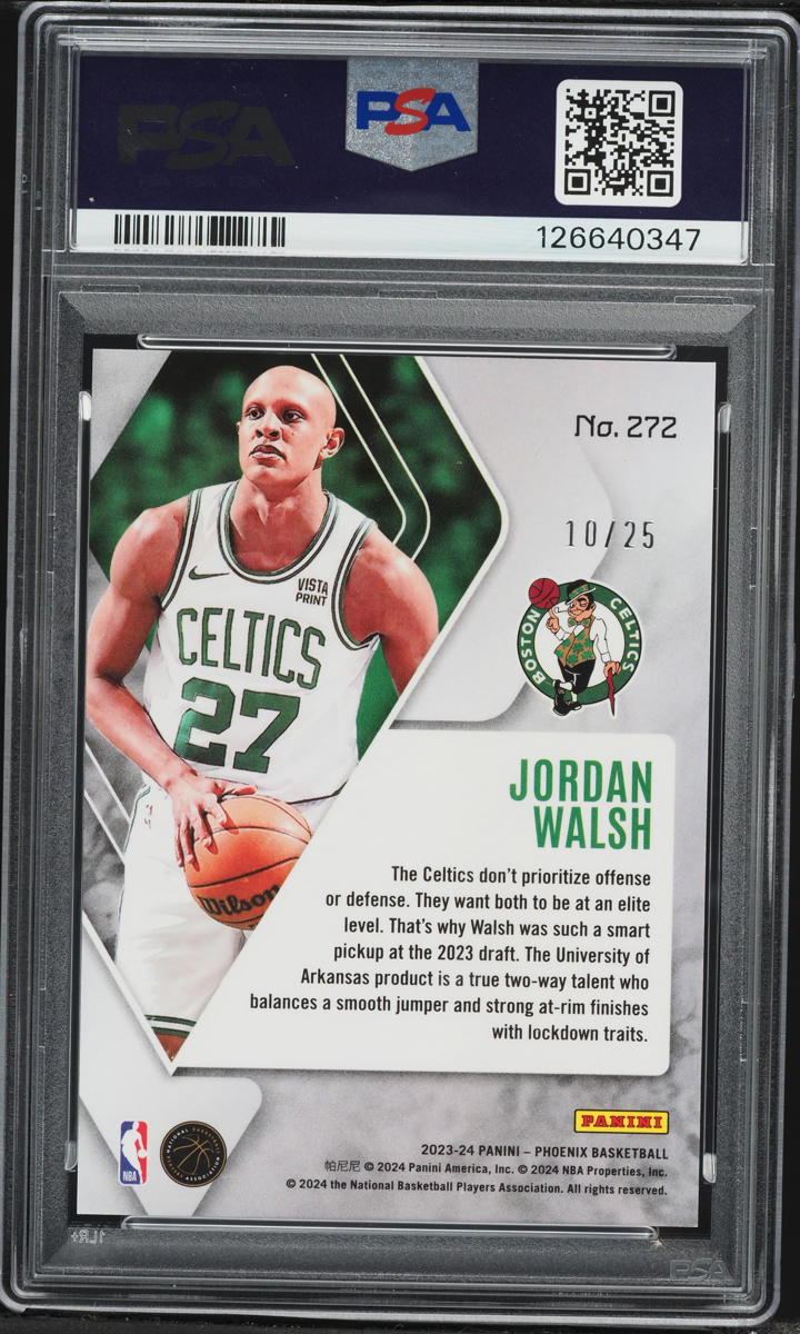 2023 Panini Phoenix Fire And Ice International Jordan Walsh ROOKIE /25 #272 PSA 10 GEM MINT