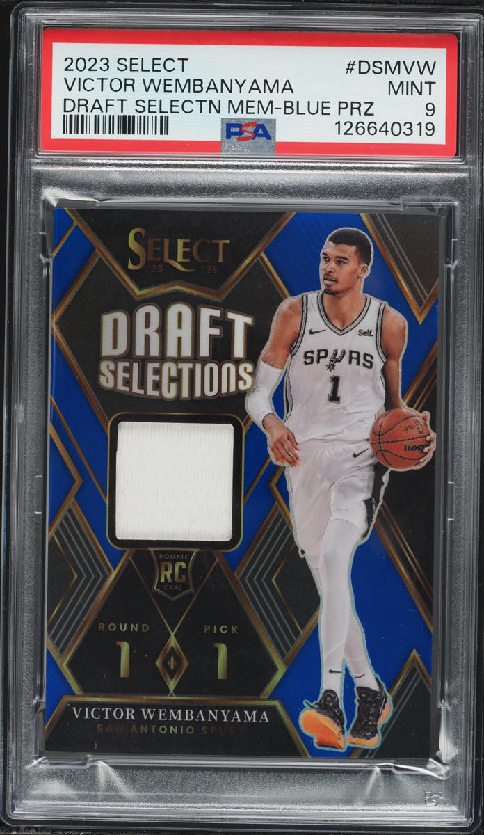 2023 Select Draft Selections Blue Prizm Victor Wembanyama ROOKIE PATCH /75 #DSMVW PSA 9 MINT