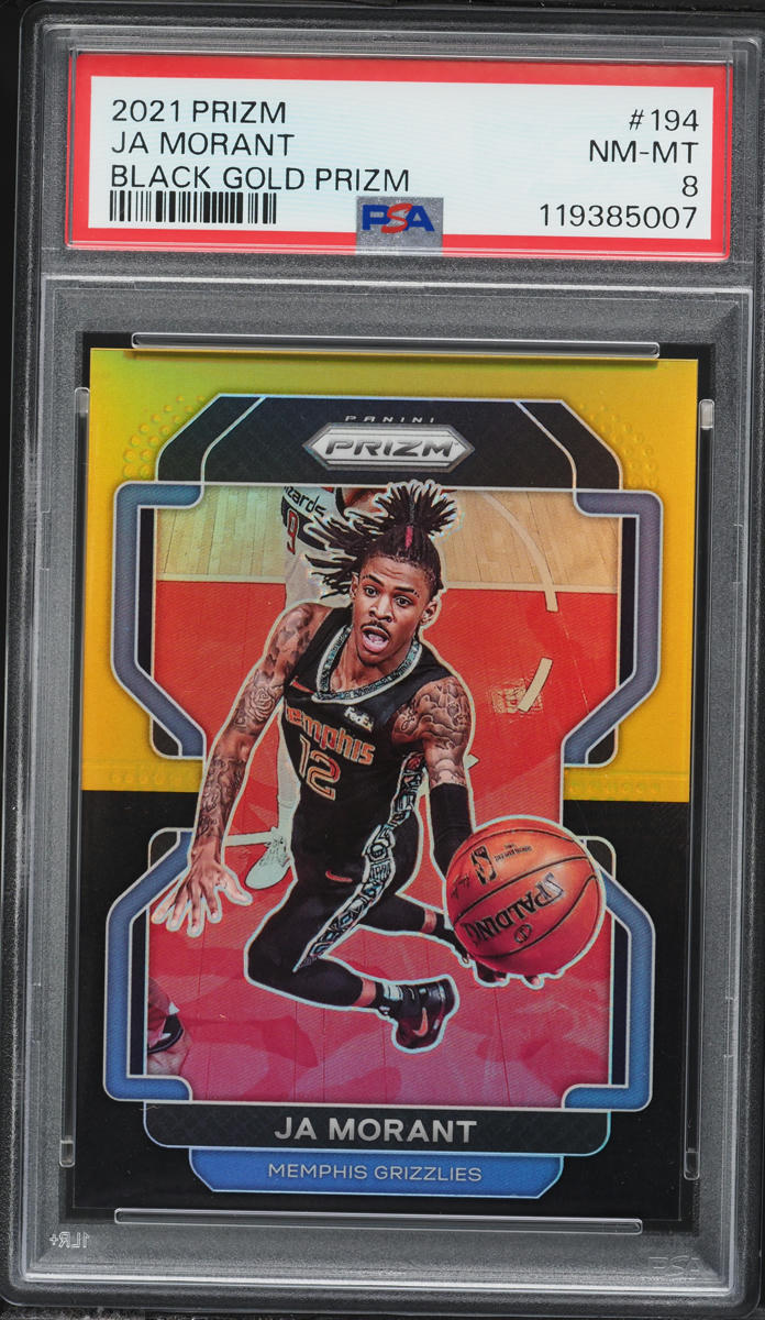 2021 Panini Prizm Black Gold Ja Morant 5/5 #194 PSA 8 NM-MT