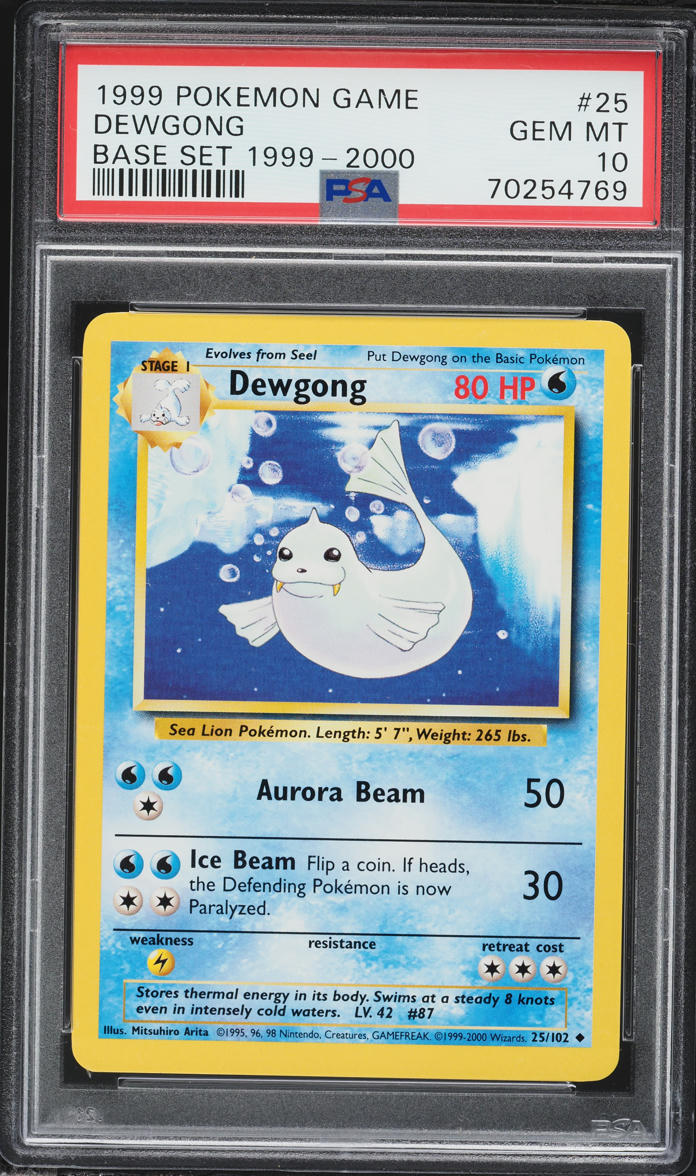 1999 Pokemon Base Set Dewgong #25 PSA 10 GEM MINT