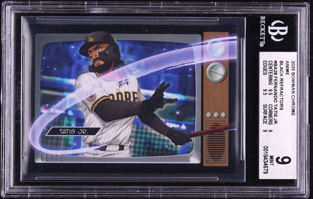 2025 Bowman Chrome Anime Black Refractors Fernando Tatis Jr. /10 #BA28 BGS 9 MINT