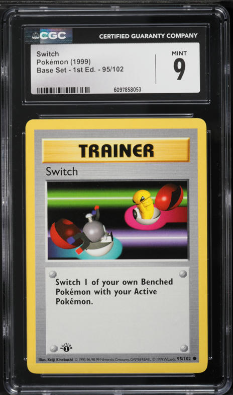 1999 Pokemon Base Set Shadowless 1st Edition Switch #95 CGC 9 MINT