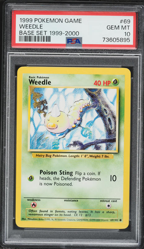 1999 Pokemon Base Set Weedle #69 CGC 6 EXMT on Fanatics Collect 1999 Pokemon Base Set Weedle #69 CGC 6 EXMT on Fanatics Collect