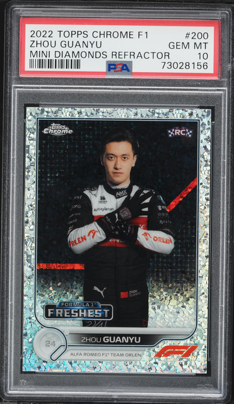 2022 Topps Chrome Formula 1 F1 Mini Diamonds Refractor Zhou Guanyu