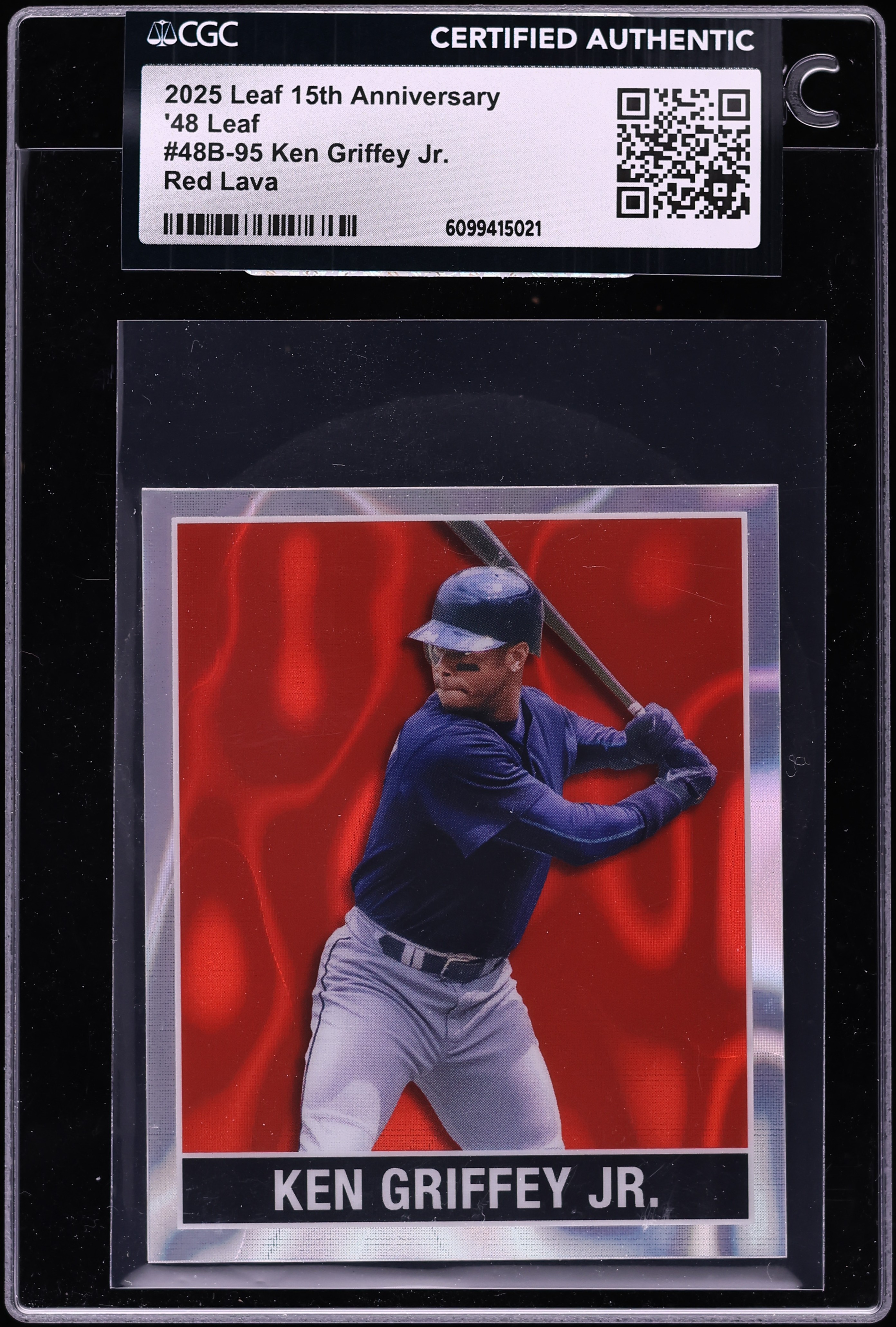 2025 Leaf 15th Anniversary '48 Leaf Red Lava Ken Griffey Jr. 1/3