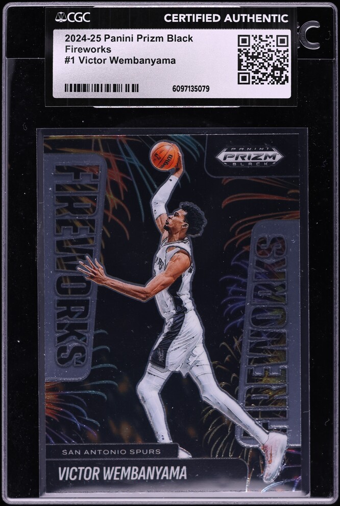 2024 Panini Prizm Black Fireworks Victor Wembanyama #1 CGC AUTH
