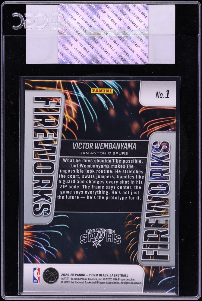 2024 Panini Prizm Black Fireworks Victor Wembanyama #1 CGC AUTH