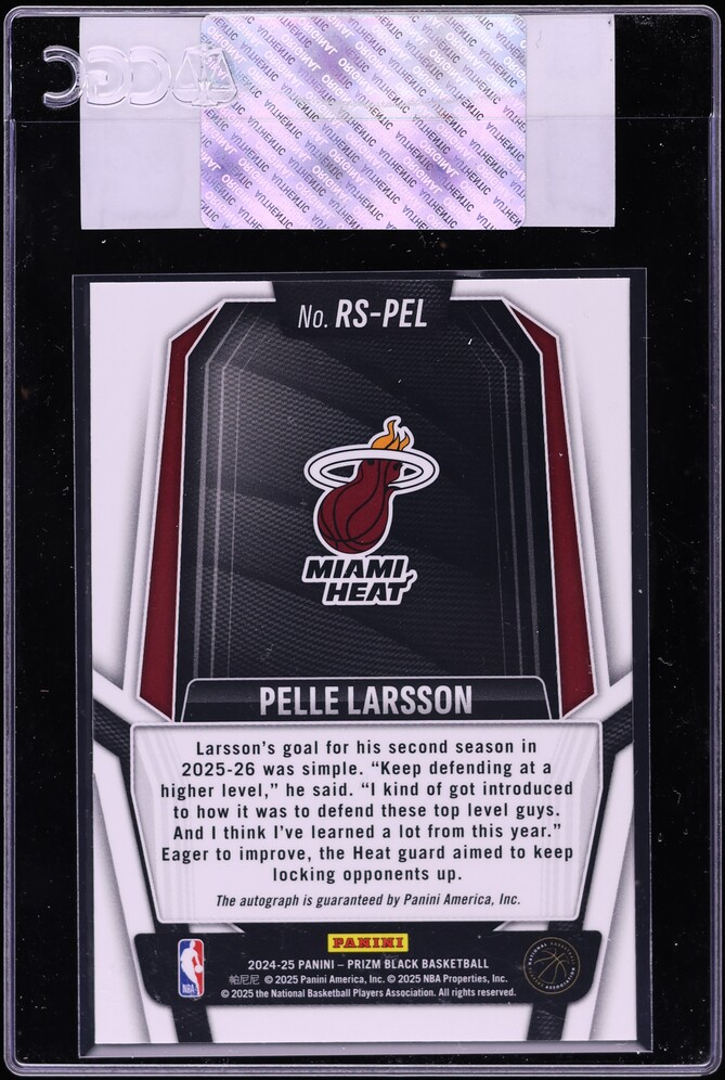 2024 Panini Prizm Black Pelle Larsson ROOKIE AUTO #RS-PEL CGC AUTH