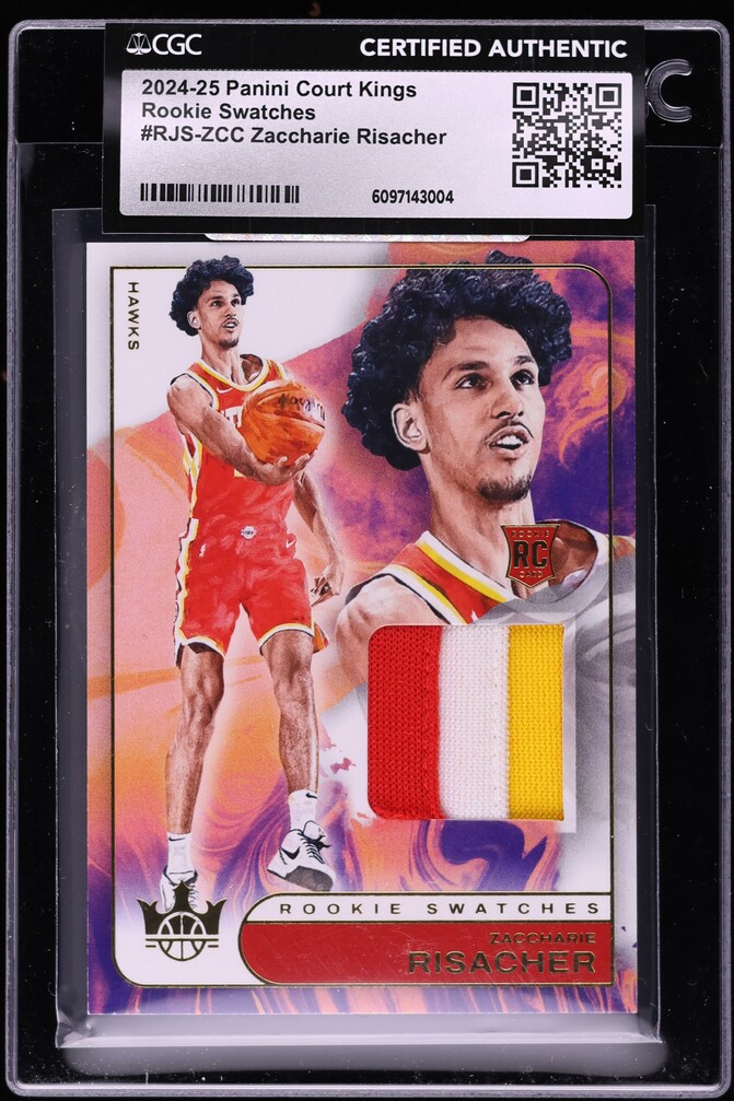 2024 Panini Court Kings Zaccharie Risacher ROOKIE PATCH #RJS-ZCC CGC AUTH