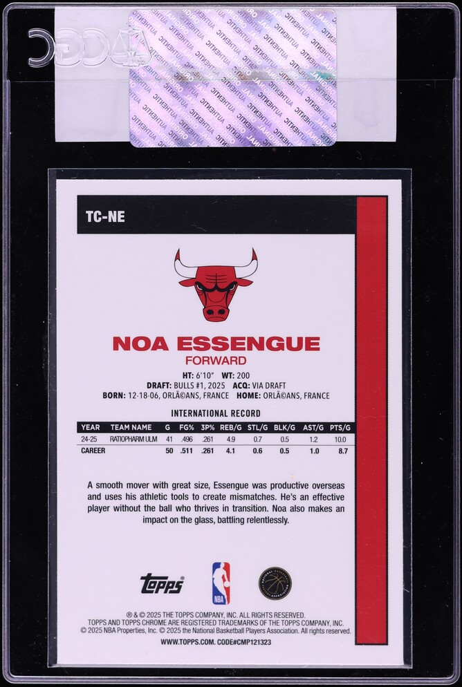 2025 Topps '80 Silver Pack Noa Essengue ROOKIE #TC-NE CGC AUTH