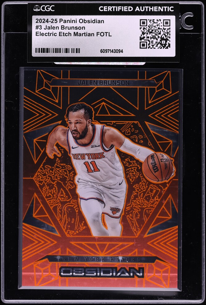 2024 Panini Obsidian Electric Etch Martian FOTL Jalen Brunson /16 #3 CGC AUTH