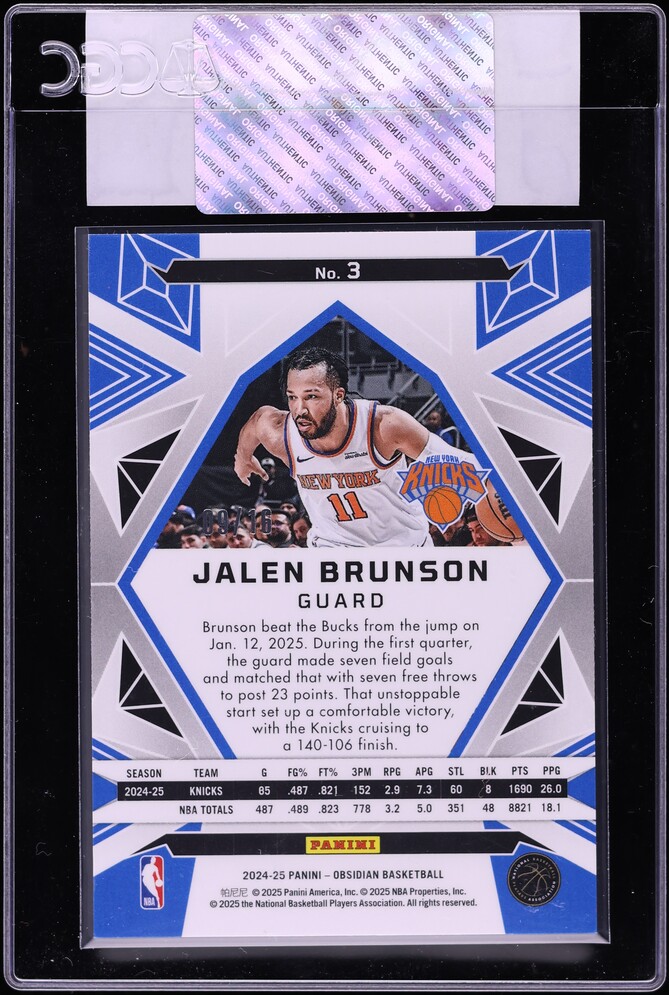 2024 Panini Obsidian Electric Etch Martian FOTL Jalen Brunson /16 #3 CGC AUTH