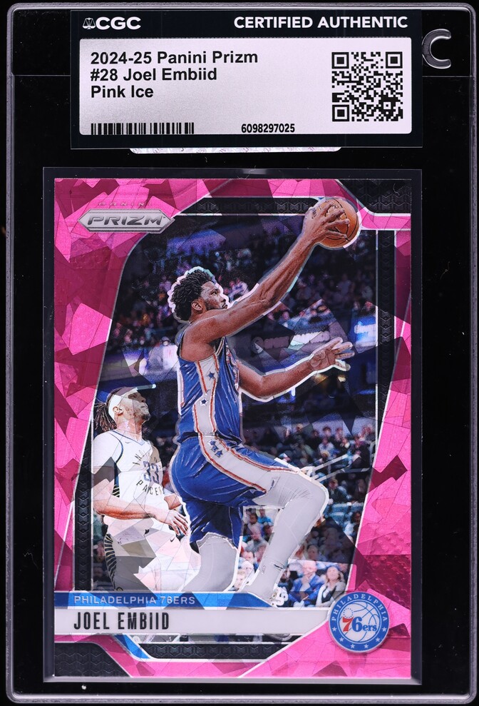 2024 Panini Prizm Pink Ice Joel Embiid #28 CGC AUTH